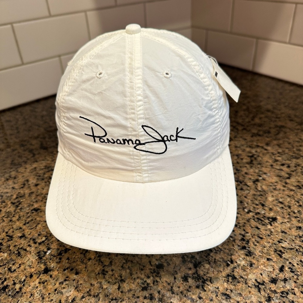 Vtg Panama Jack Hat One Size White Made in USA Deadstock New